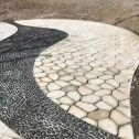 湖北 黄金麻冰裂纹地铺石工地铺装案例