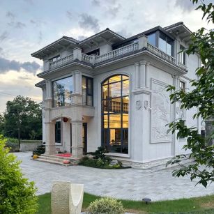 湖北 白麻花岗岩私人别墅干挂石材豪华定制