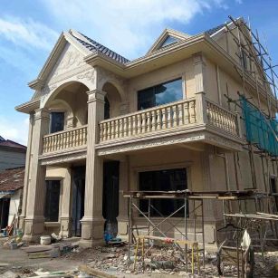 湖北 黄金麻花岗岩石材私人别墅雕花门楼柱阳台栏杆