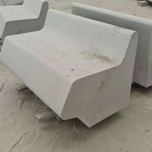 湖北 芝麻白花岗岩异形坐凳，石凳