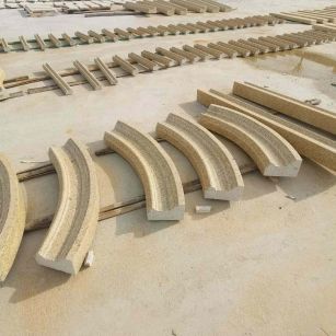 湖北 黄金麻花岗岩别墅线条