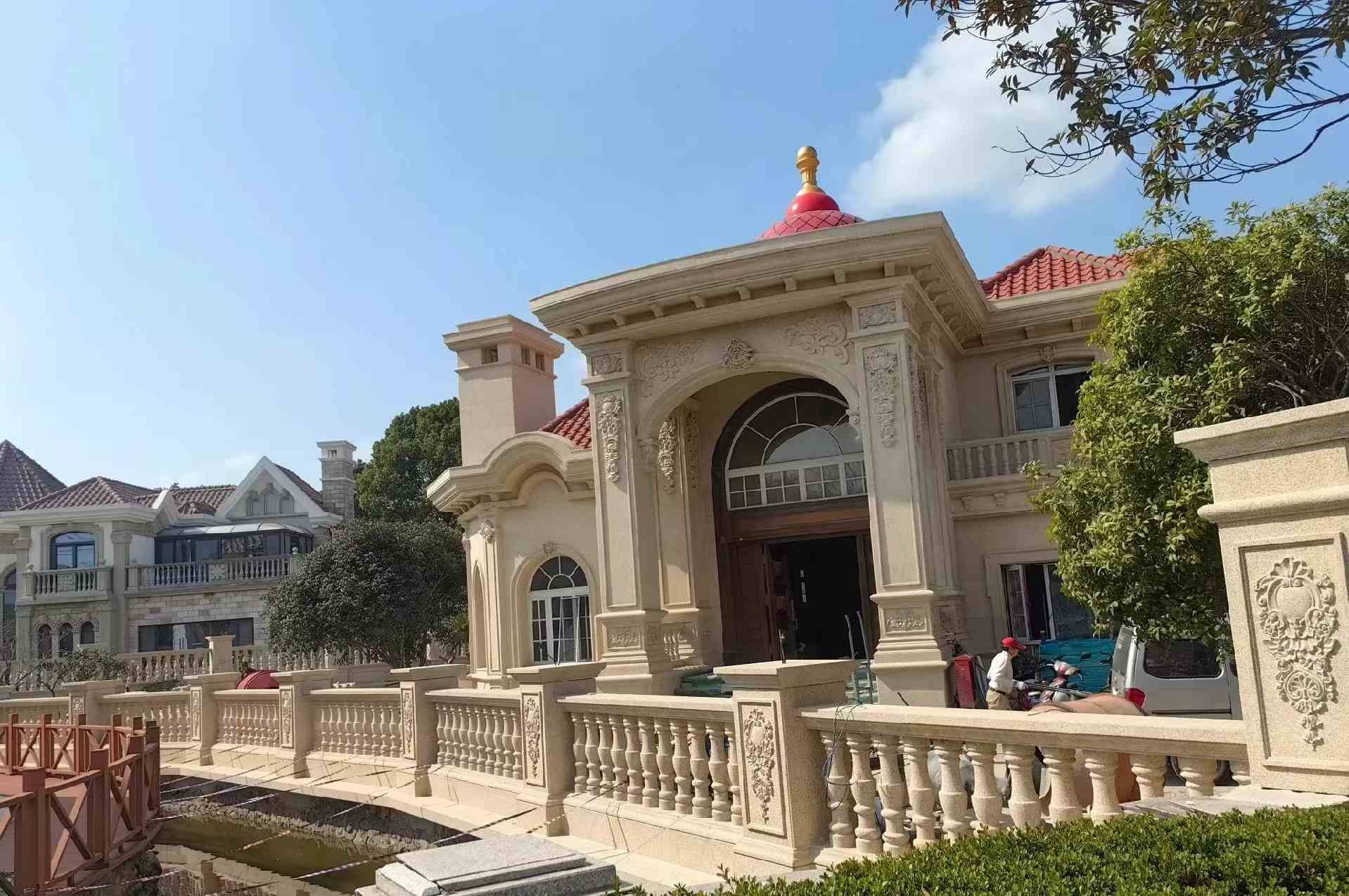 湖北 黄金麻花岗岩欧式别墅