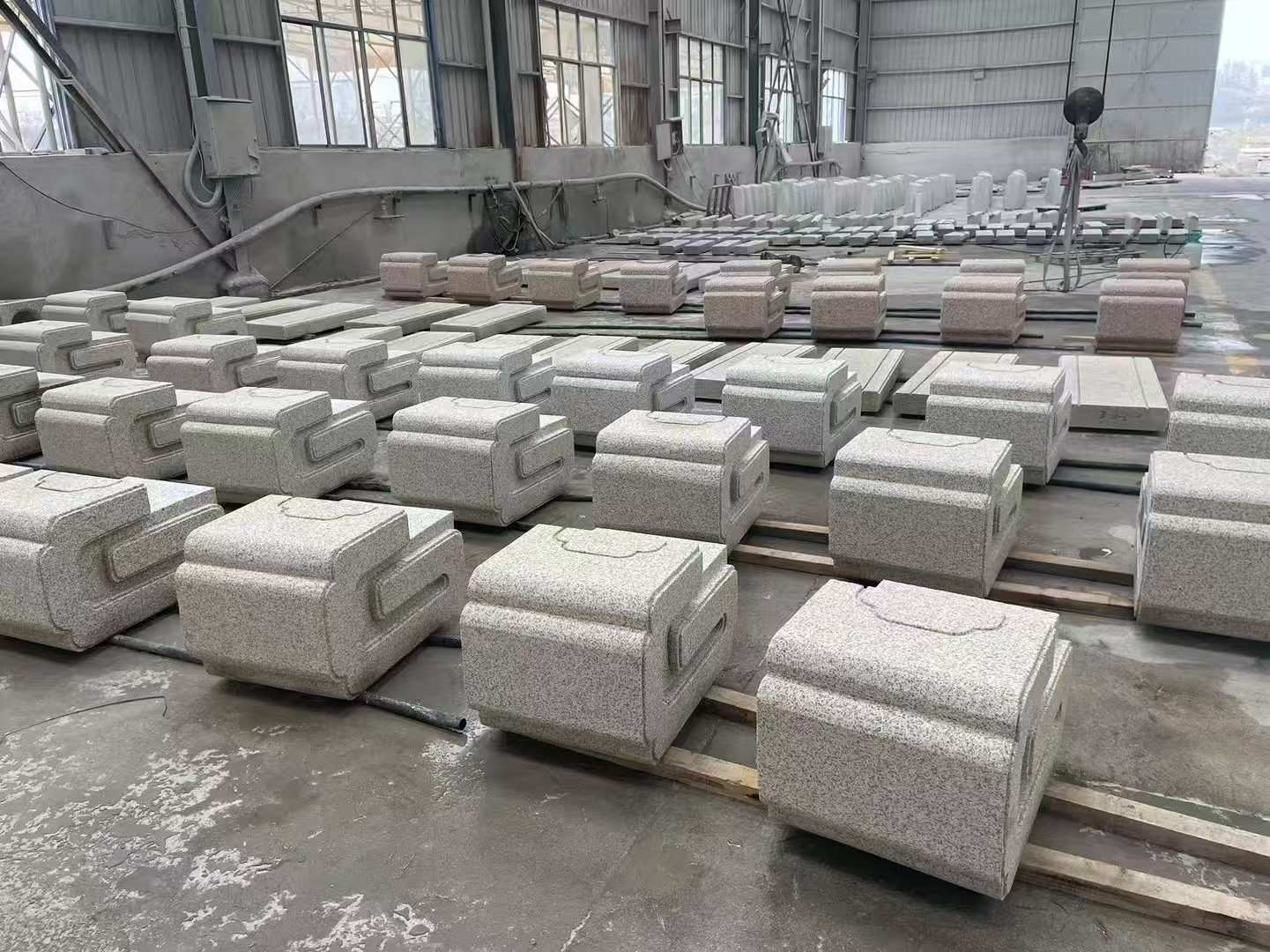 湖北 白麻花岗岩异形加工-石凳，坐凳