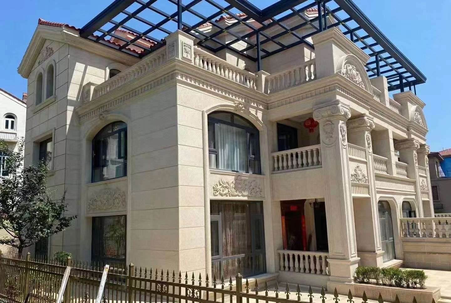 湖北 黄金麻花岗岩荔枝面别墅外墙干挂