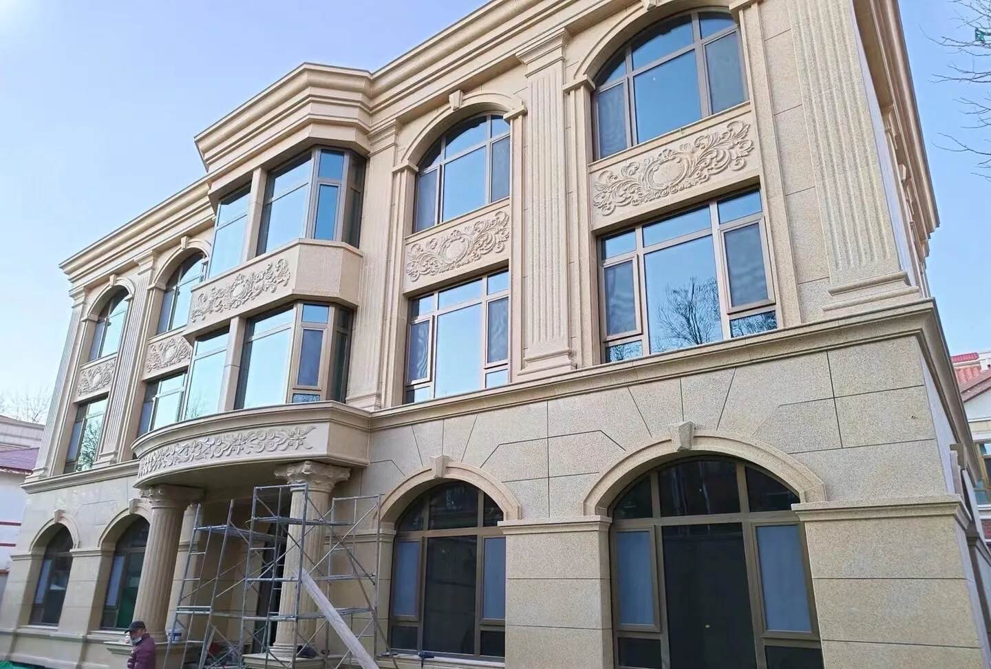 湖北 黄金麻花岗岩别墅外墙干挂