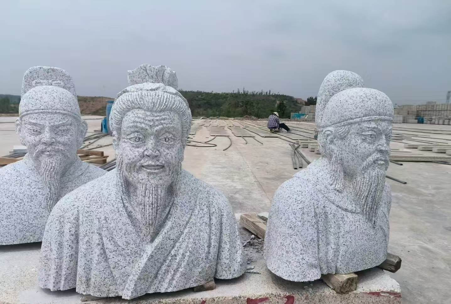 湖北 白麻花岗岩石材人物立体雕刻