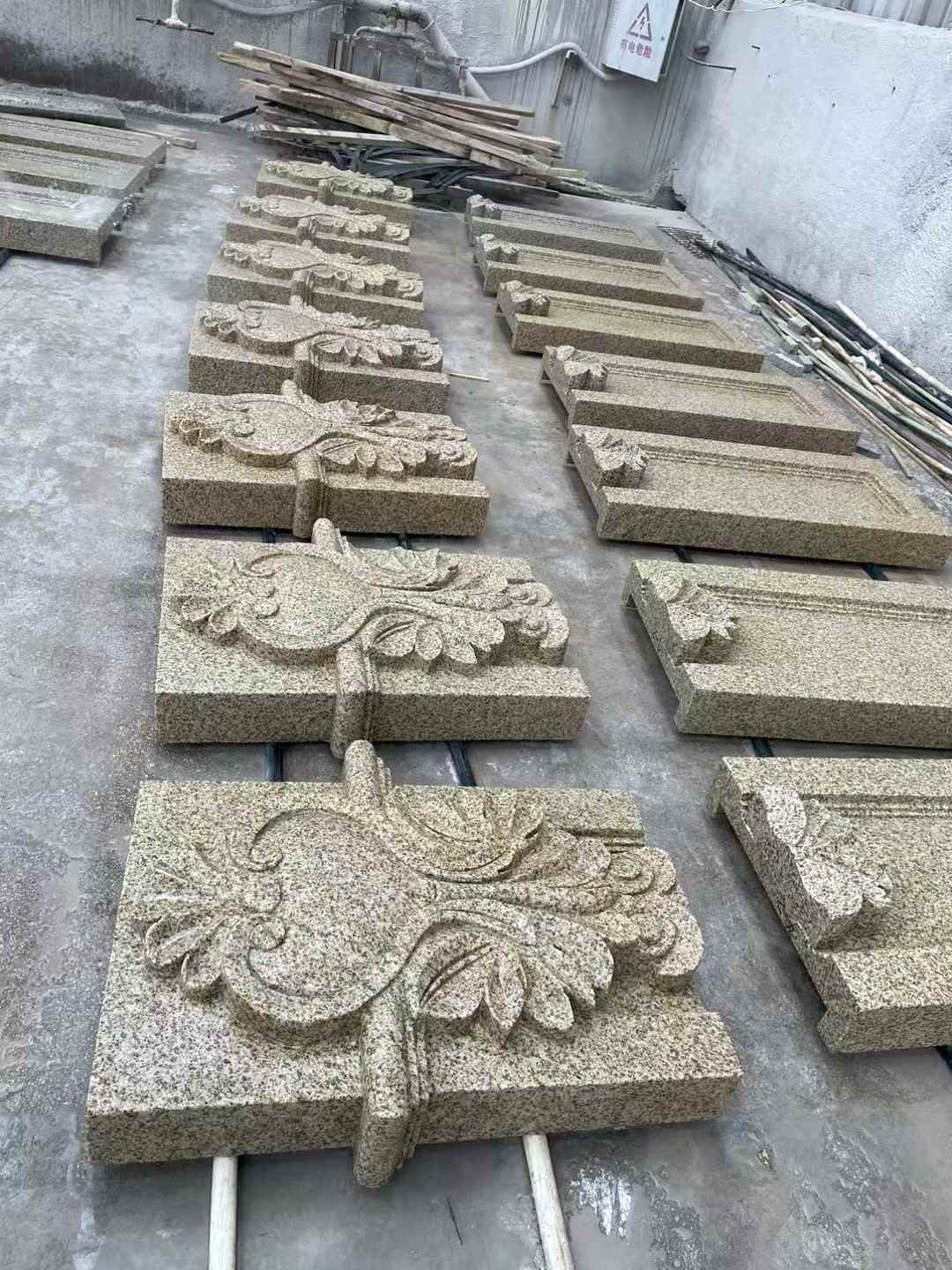 湖北 黄金麻花岗岩别墅外墙雕刻板