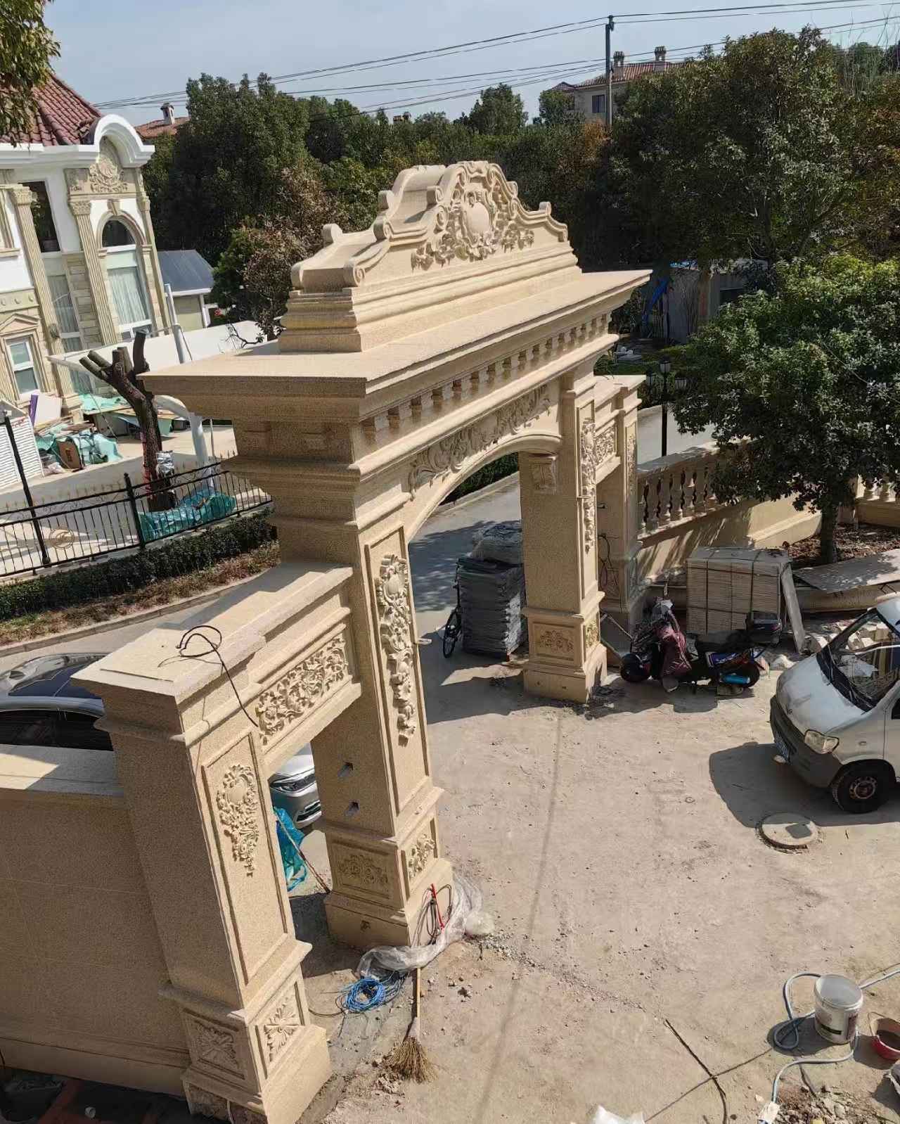 湖北 黄金麻荔枝面花岗岩别墅门楼