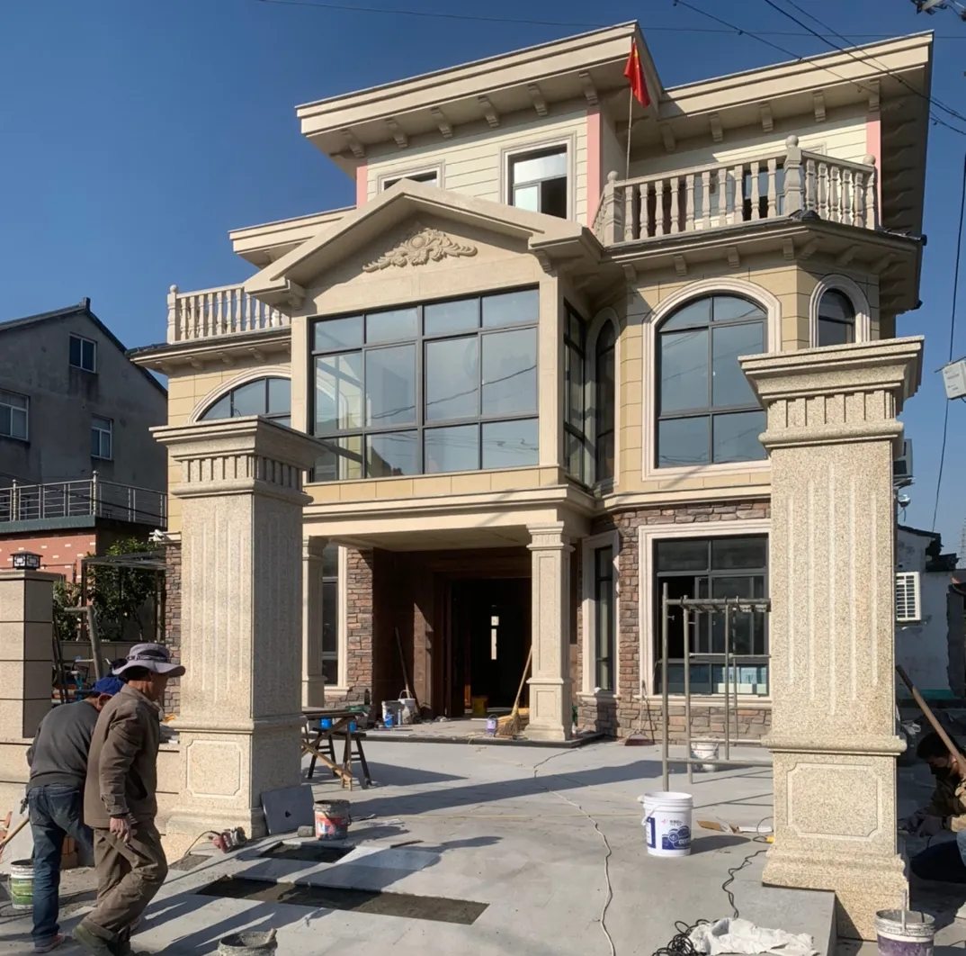 湖北 黄金麻花岗岩荔枝面别墅外墙干挂私家专属