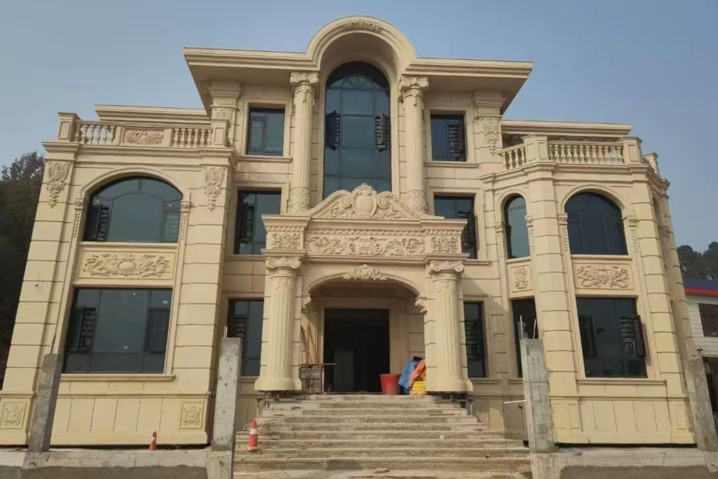 湖北 黄金麻花岗岩别墅外墙干挂