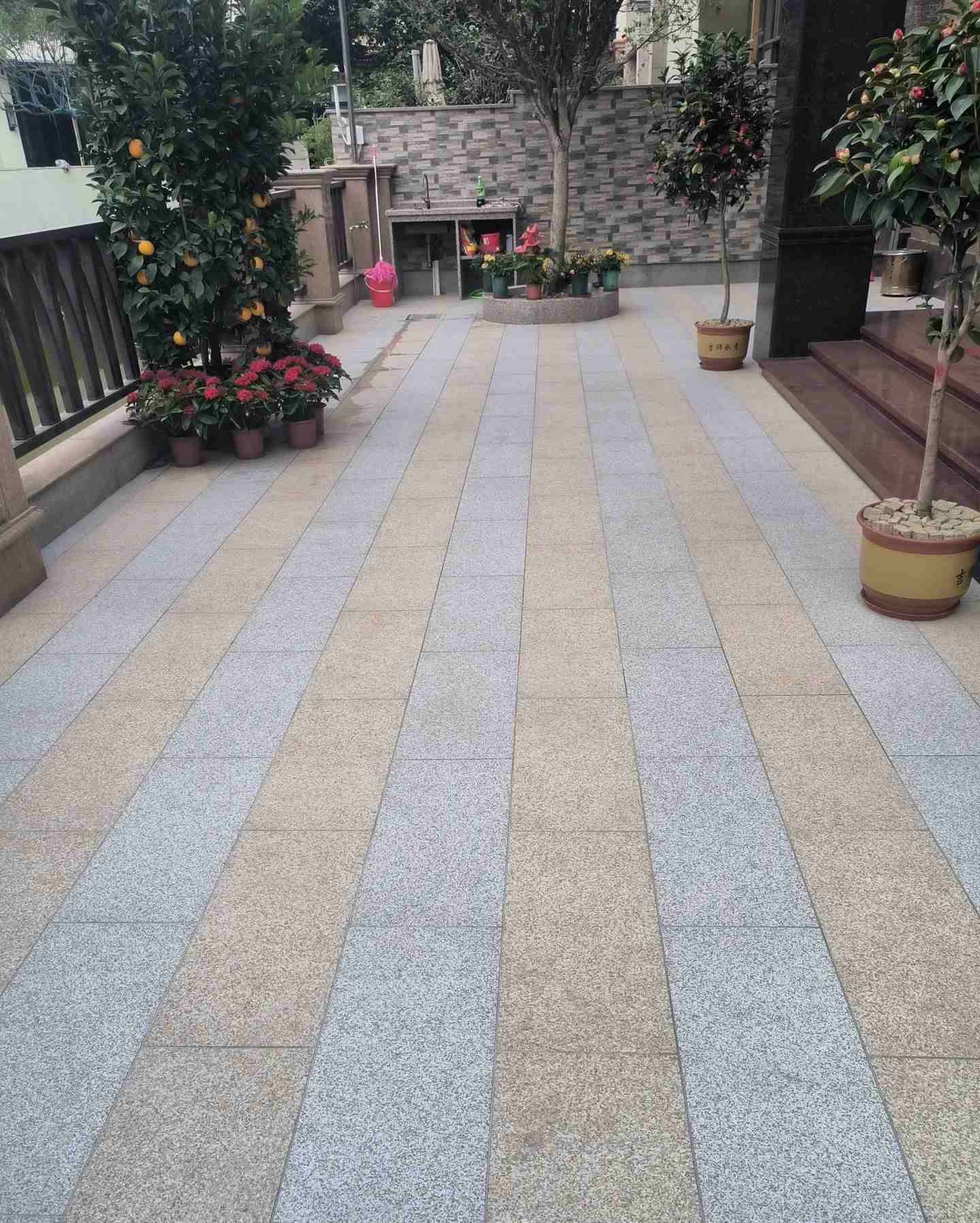 湖北 黄金麻白麻荔枝面庭院铺装展示